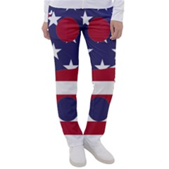 Yang Yin America Flag Abstract Art Asian Balance Women s Casual Pants by Wegoenart