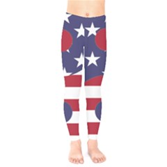 Yang Yin America Flag Abstract Art Asian Balance Kids  Classic Winter Leggings