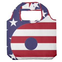 Yang Yin America Flag Abstract Art Asian Balance Premium Foldable Grocery Recycle Bag by Wegoenart