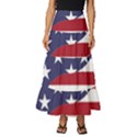 Yang Yin America Flag Abstract Art Asian Balance Tiered Ruffle Maxi Skirt View1