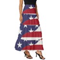 Yang Yin America Flag Abstract Art Asian Balance Tiered Ruffle Maxi Skirt View3