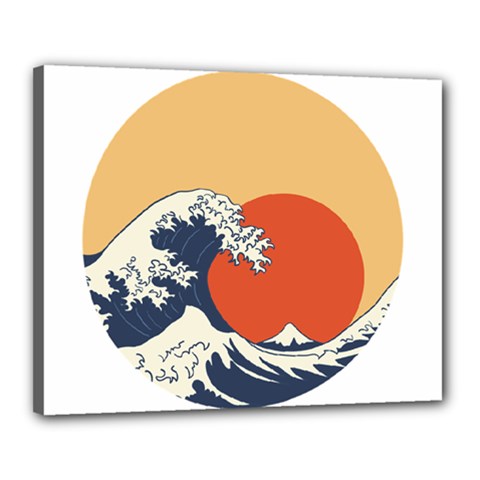 The Great Wave Off Kanagawa Waves Canvas 20  X 16  (stretched) by Wegoenart