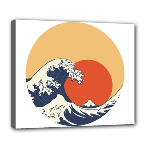 The Great Wave Off Kanagawa Waves Deluxe Canvas 24  X 20  (stretched) by Wegoenart