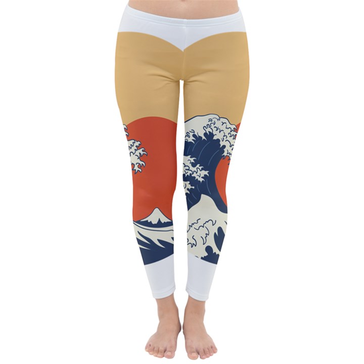 The Great Wave Off Kanagawa Waves Classic Winter Leggings