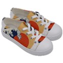 The Great Wave Off Kanagawa Waves Kids  Low Top Canvas Sneakers View3