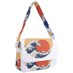 The Great Wave Off Kanagawa Waves Courier Bag by Wegoenart