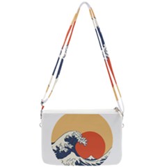 The Great Wave Off Kanagawa Waves Double Gusset Crossbody Bag by Wegoenart