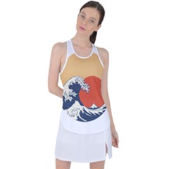 The Great Wave Off Kanagawa Waves Racer Back Mesh Tank Top by Wegoenart