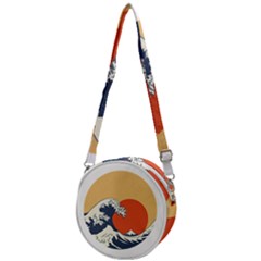 The Great Wave Off Kanagawa Waves Crossbody Circle Bag by Wegoenart