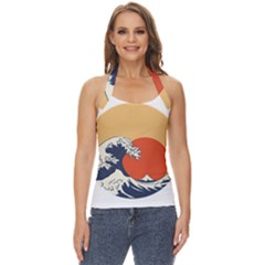 The Great Wave Off Kanagawa Waves Basic Halter Top by Wegoenart