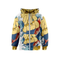 Wave Fish Koi Splash Character Carp Kids  Zipper Hoodie