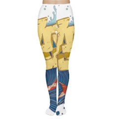 Wave Fish Koi Splash Character Carp Tights