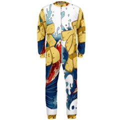 Wave Fish Koi Splash Character Carp Onepiece Jumpsuit (men)