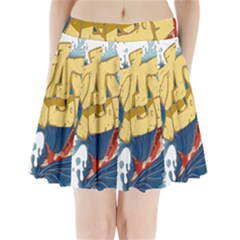 Wave Fish Koi Splash Character Carp Pleated Mini Skirt by Wegoenart