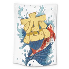 Wave Fish Koi Splash Character Carp Large Tapestry