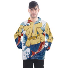 Wave Fish Koi Splash Character Carp Men s Half Zip Pullover