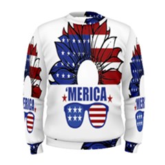 Usa Flag Sunglasses Usa Flag American Flag Flower Men s Sweatshirt