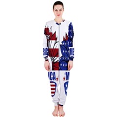 Usa Flag Sunglasses Usa Flag American Flag Flower Onepiece Jumpsuit (ladies)