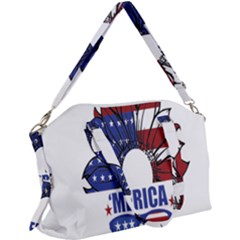 Usa Flag Sunglasses Usa Flag American Flag Flower Canvas Crossbody Bag by Wegoenart