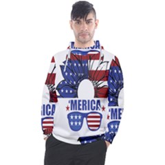 Usa Flag Sunglasses Usa Flag American Flag Flower Men s Pullover Hoodie