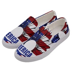 Usa Flag Sunglasses Usa Flag American Flag Flower Men s Canvas Slip Ons by Wegoenart