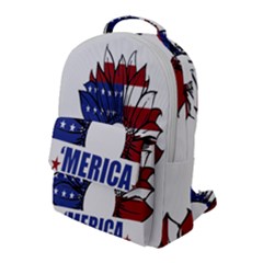 Usa Flag Sunglasses Usa Flag American Flag Flower Flap Pocket Backpack (large) by Wegoenart