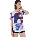 Usa Flag Sunglasses Usa Flag American Flag Flower Perpetual Short Sleeve T-Shirt View1