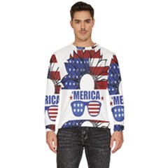 Usa Flag Sunglasses Usa Flag American Flag Flower Men s Fleece Sweatshirt