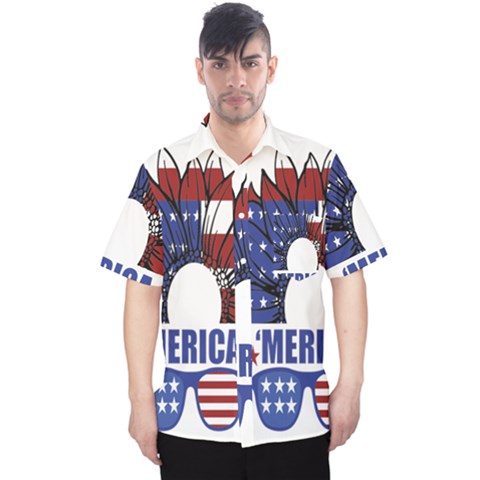 Usa Flag Sunglasses Usa Flag American Flag Flower Men s Hawaii Shirt by Wegoenart