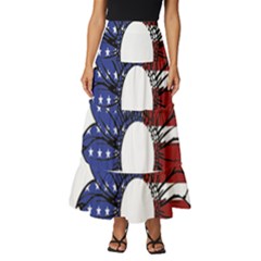 Usa Flag Sunglasses Usa Flag American Flag Flower Tiered Ruffle Maxi Skirt by Wegoenart