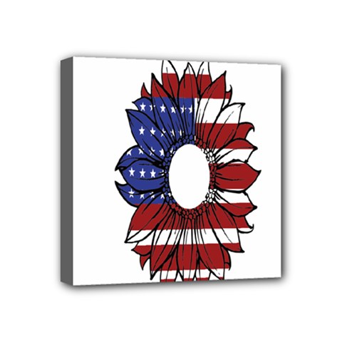 Us Flag Flower Sunshine Flag America Usa Mini Canvas 4  X 4  (stretched) by Wegoenart