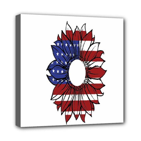 Us Flag Flower Sunshine Flag America Usa Mini Canvas 8  X 8  (stretched) by Wegoenart