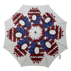 Us Flag Flower Sunshine Flag America Usa Hook Handle Umbrellas (large) by Wegoenart