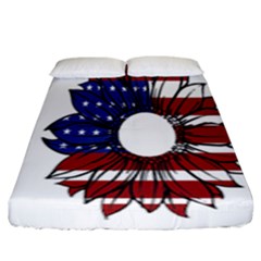 Us Flag Flower Sunshine Flag America Usa Fitted Sheet (king Size) by Wegoenart