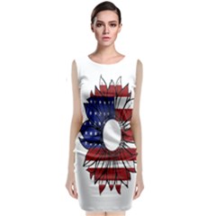 Us Flag Flower Sunshine Flag America Usa Classic Sleeveless Midi Dress by Wegoenart