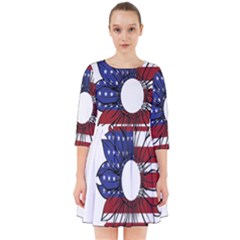 Us Flag Flower Sunshine Flag America Usa Smock Dress by Wegoenart