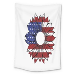 Us Flag Flower Sunshine Flag America Usa Large Tapestry