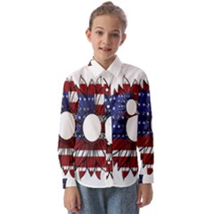 Us Flag Flower Sunshine Flag America Usa Kids  Long Sleeve Shirt by Wegoenart