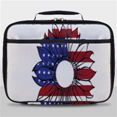 Us Flag Flower Sunshine Flag America Usa Full Print Lunch Bag by Wegoenart