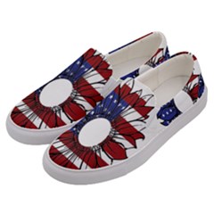 Us Flag Flower Sunshine Flag America Usa Men s Canvas Slip Ons by Wegoenart