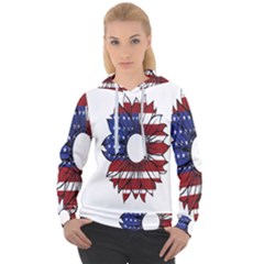 Us Flag Flower Sunshine Flag America Usa Women s Overhead Hoodie