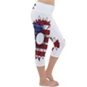 Us Flag Flower Sunshine Flag America Usa Lightweight Velour Capri Yoga Leggings View3