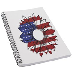 Us Flag Flower Sunshine Flag America Usa 5 5  X 8 5  Notebook by Wegoenart