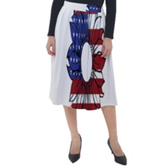 Us Flag Flower Sunshine Flag America Usa Classic Velour Midi Skirt  by Wegoenart