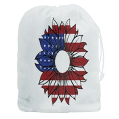 Us Flag Flower Sunshine Flag America Usa Drawstring Pouch (3xl) by Wegoenart