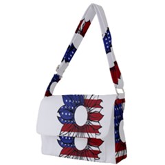 Us Flag Flower Sunshine Flag America Usa Full Print Messenger Bag (l) by Wegoenart