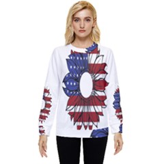 Us Flag Flower Sunshine Flag America Usa Hidden Pocket Sweatshirt