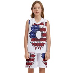 Us Flag Flower Sunshine Flag America Usa Kids  Basketball Mesh Set by Wegoenart