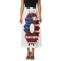 Us Flag Flower Sunshine Flag America Usa Classic Midi Chiffon Skirt by Wegoenart