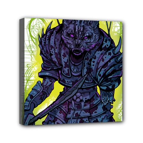 Zombie Animal Warrior Armor Arrows Aura Mini Canvas 6  X 6  (stretched) by Wegoenart